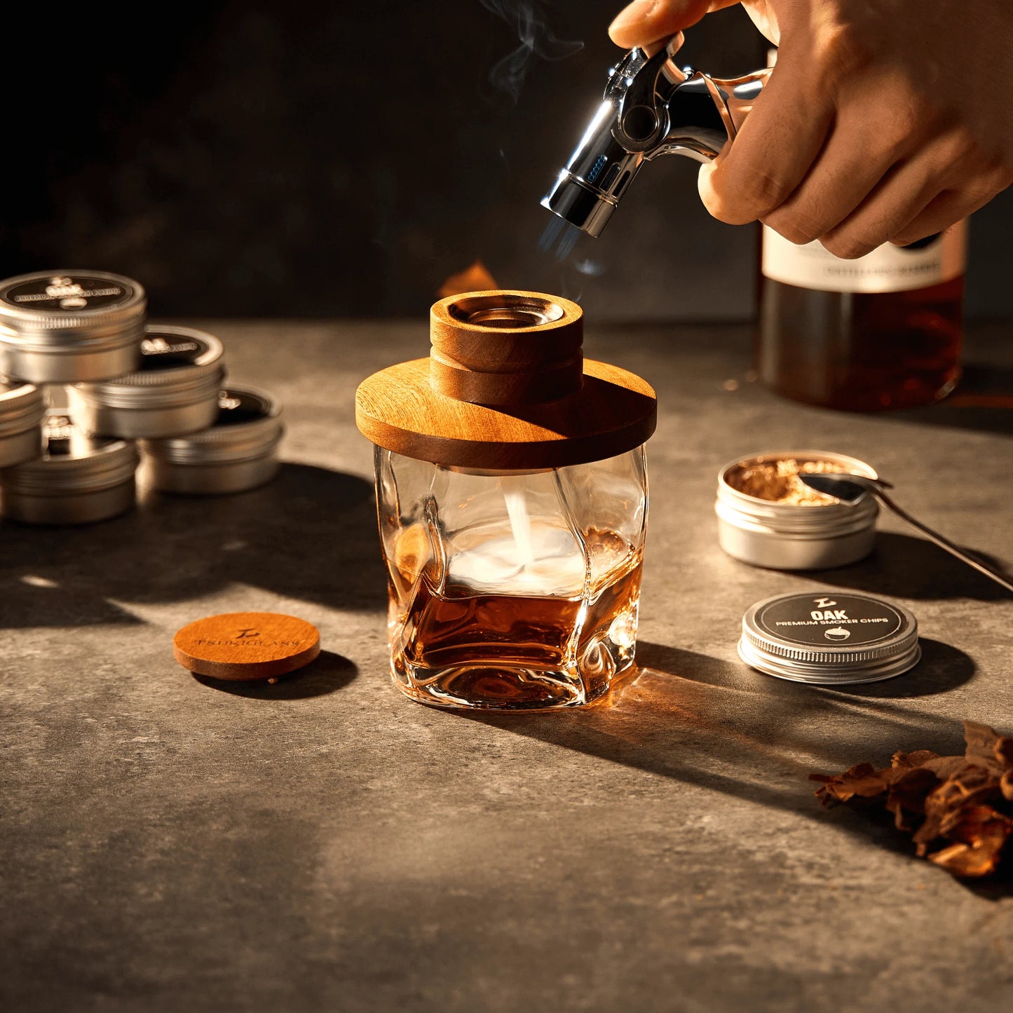 Tsuki Smoker Kit For Whisky & Cocktails (With Torch)