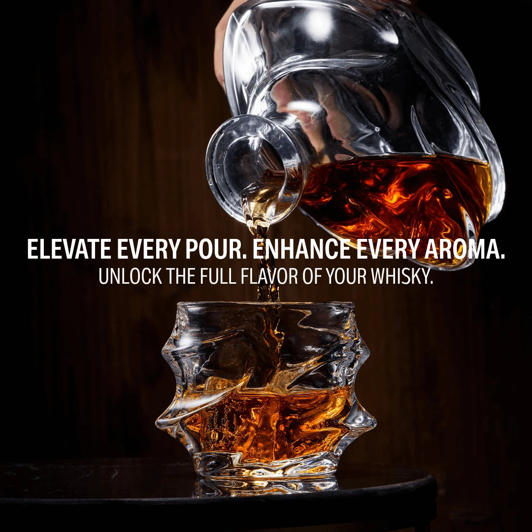 Storm Japanese Crystal Whisky Decanter & Glass Set - TsukiGlass