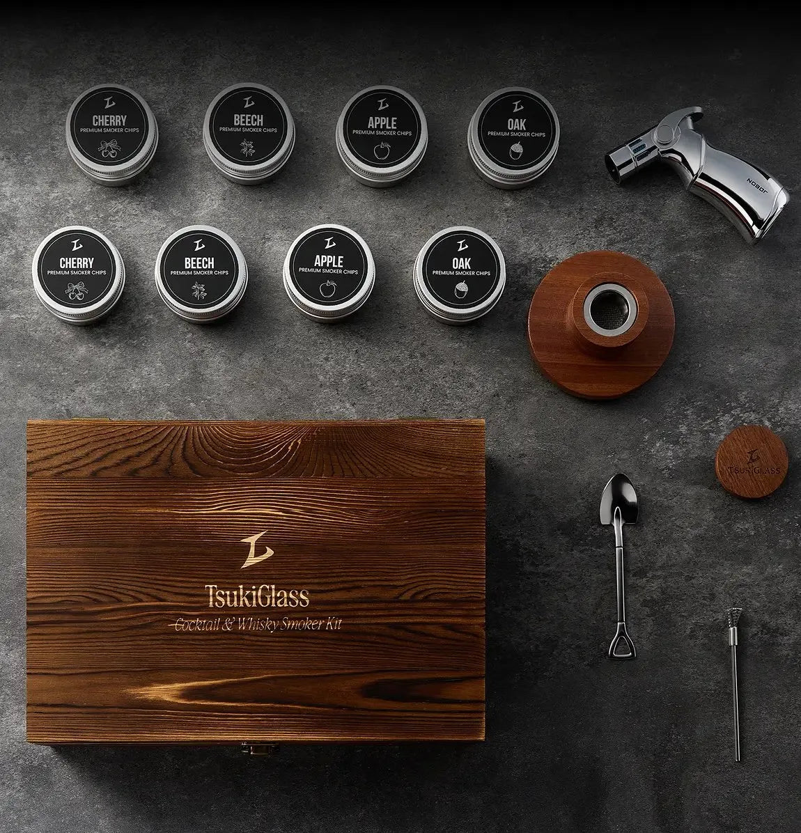 Everything included in the Tsuki Smoker Kit