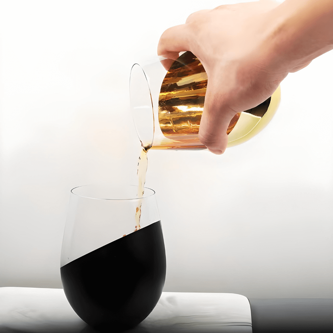 Black & Gold Concept Japanese Crystal Whisky Glass - TsukiGlass