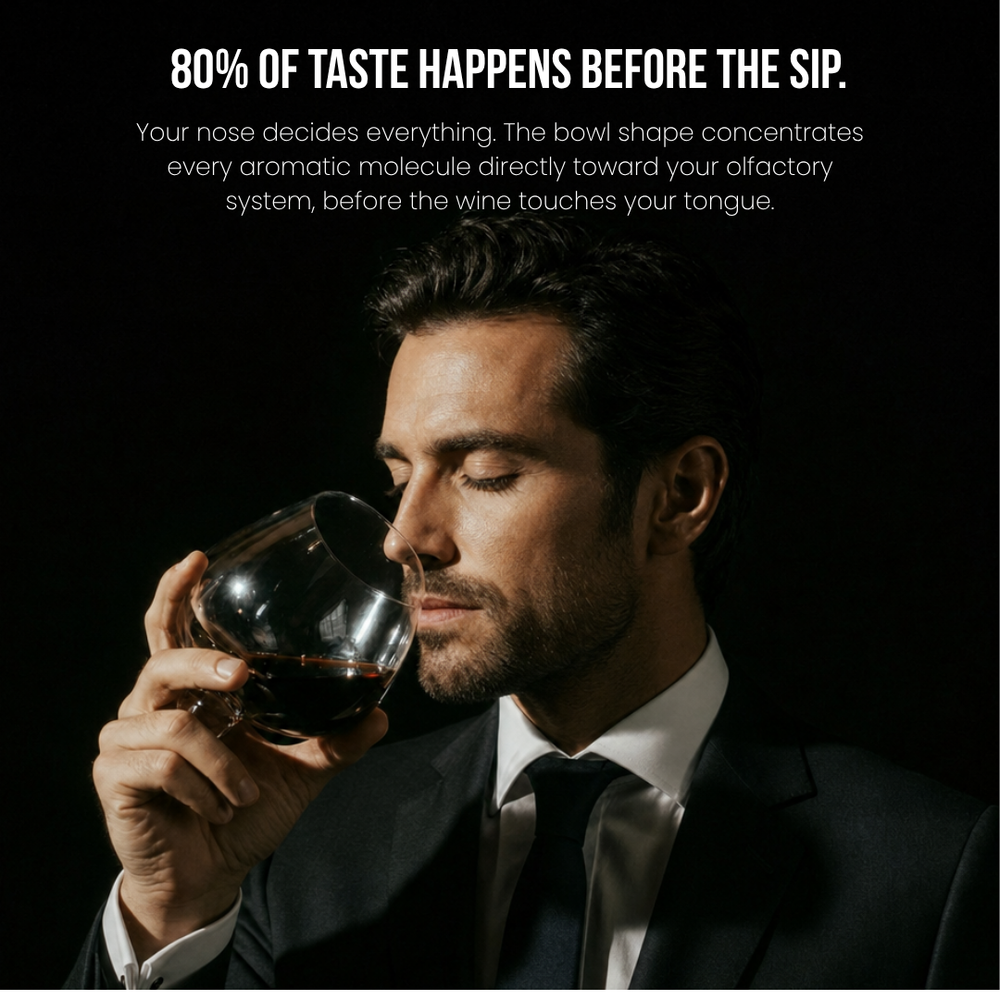 Kami Rotating Crystal Wine Glass & Wooden Coaster (FD) - TsukiGlass