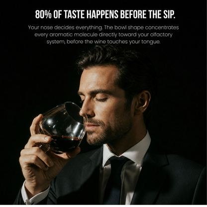 Kami Rotating Crystal Wine Glass & Wooden Coaster (FD) - TsukiGlass