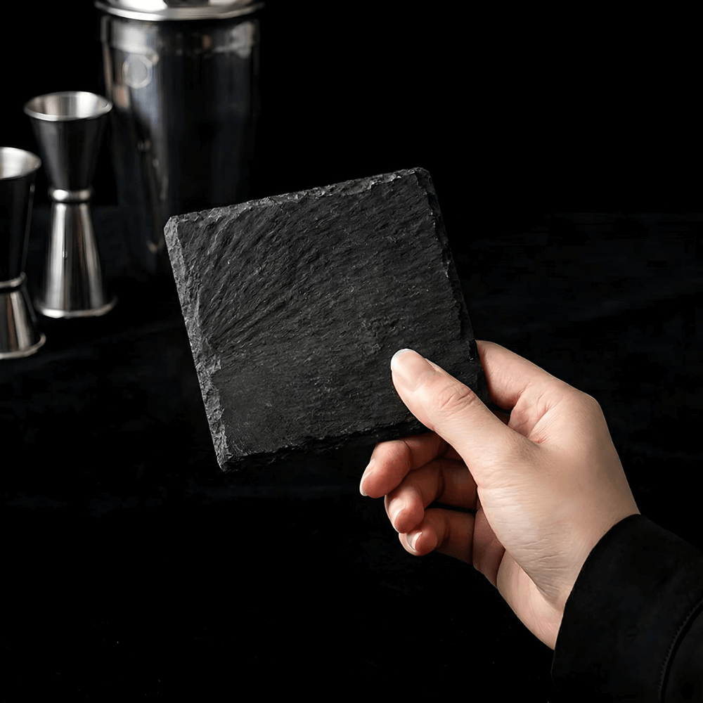 Black Stone Coaster - TsukiGlass