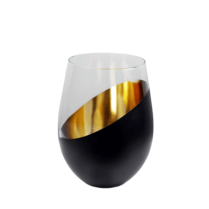 Black & Gold Concept Japanese Crystal Whisky Glass - TsukiGlass