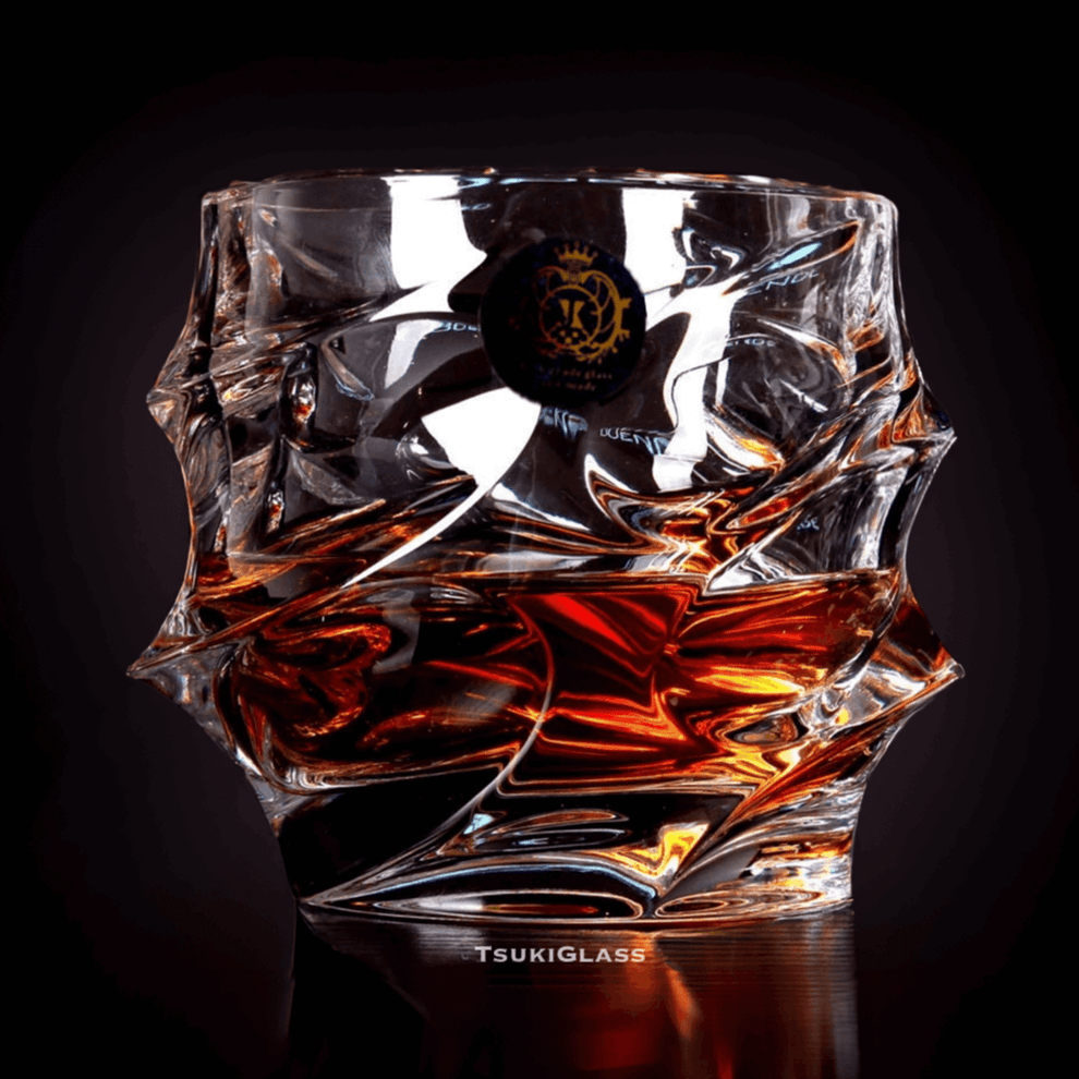 Handmade Japanese Ice Patterned Crystal Wine Glass