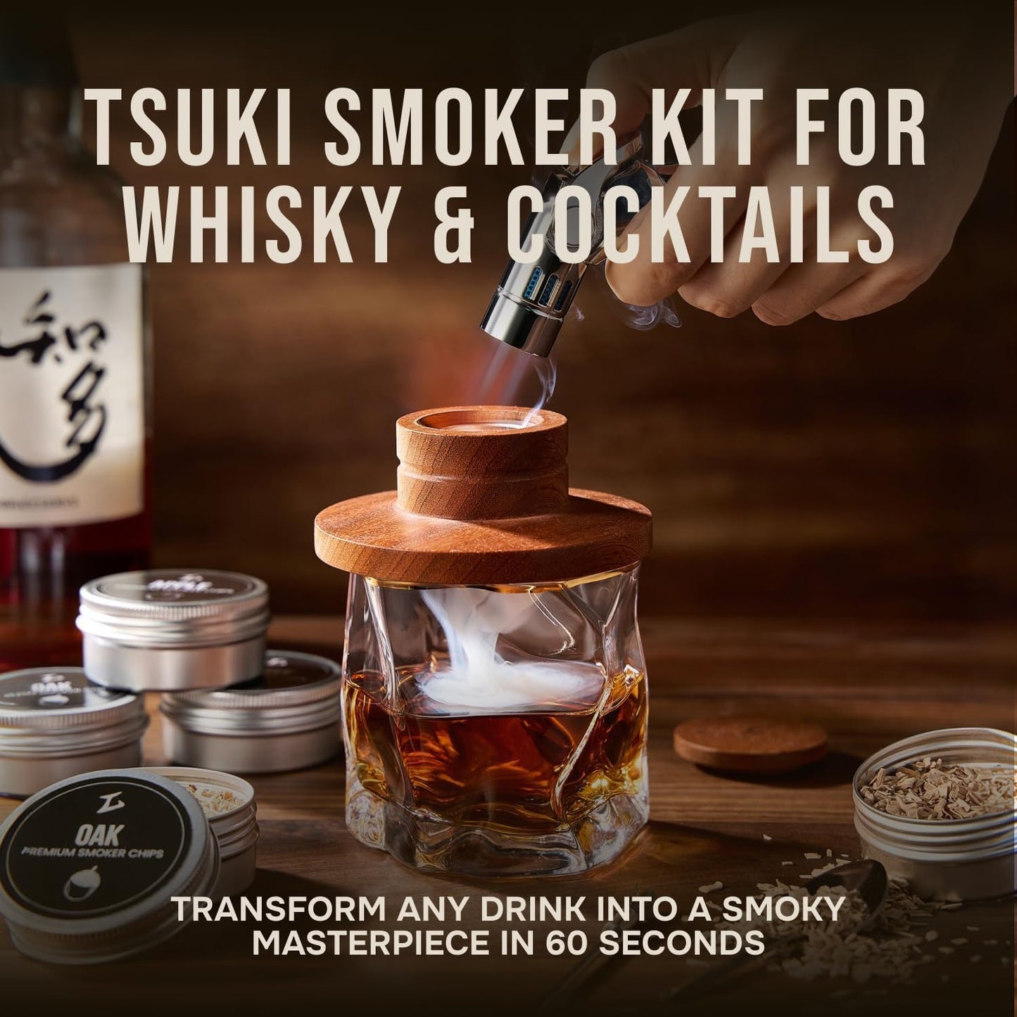 Tsuki Smoker Kit For Whisky & Cocktails (With Torch) - TsukiGlass