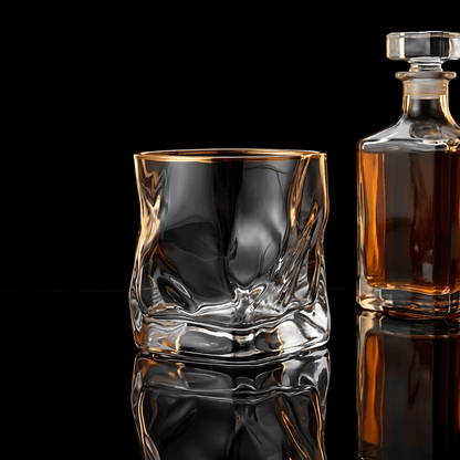 Gold Hoshi Japanese Crystal Whisky Glass - TsukiGlass