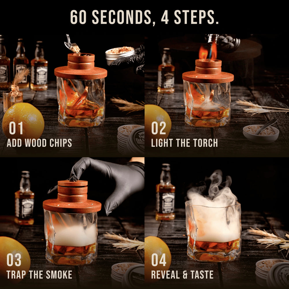 Tsuki Smoker Kit For Whisky & Cocktail (With a Torch) - TsukiGlass