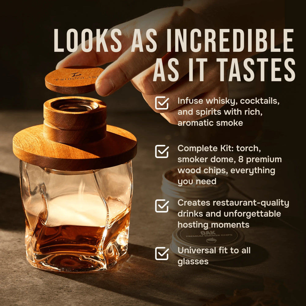 Tsuki Smoker Kit For Whisky & Cocktail (With a Torch) - TsukiGlass
