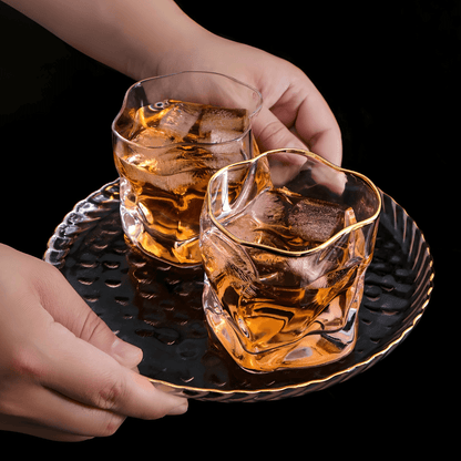 Gold Hoshi Japanese Crystal Whisky Glass - TsukiGlass