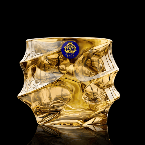 Golden Storm Japanese Crystal Whisky Glass - TsukiGlass