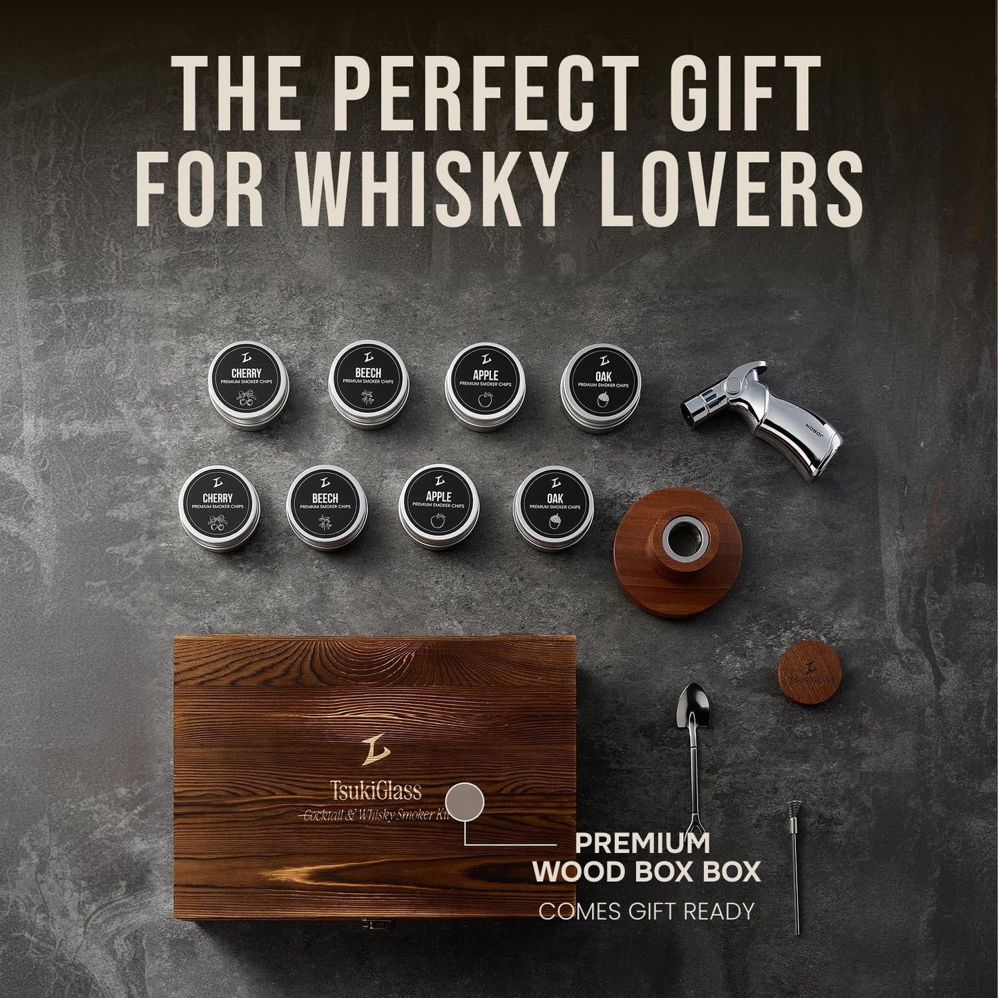 Tsuki Smoker Kit For Whisky & Cocktails (With Torch) - TsukiGlass