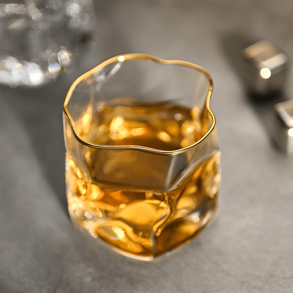 Gold Hoshi Japanese Crystal Whisky Glass - TsukiGlass