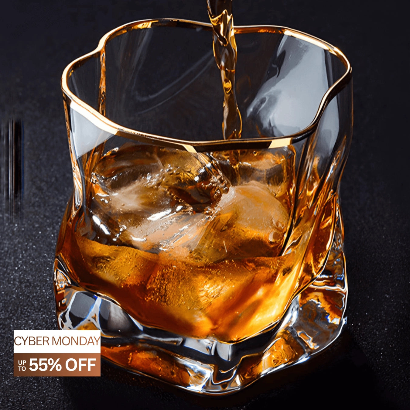 Gold Hoshi Japanese Crystal Whisky Glass