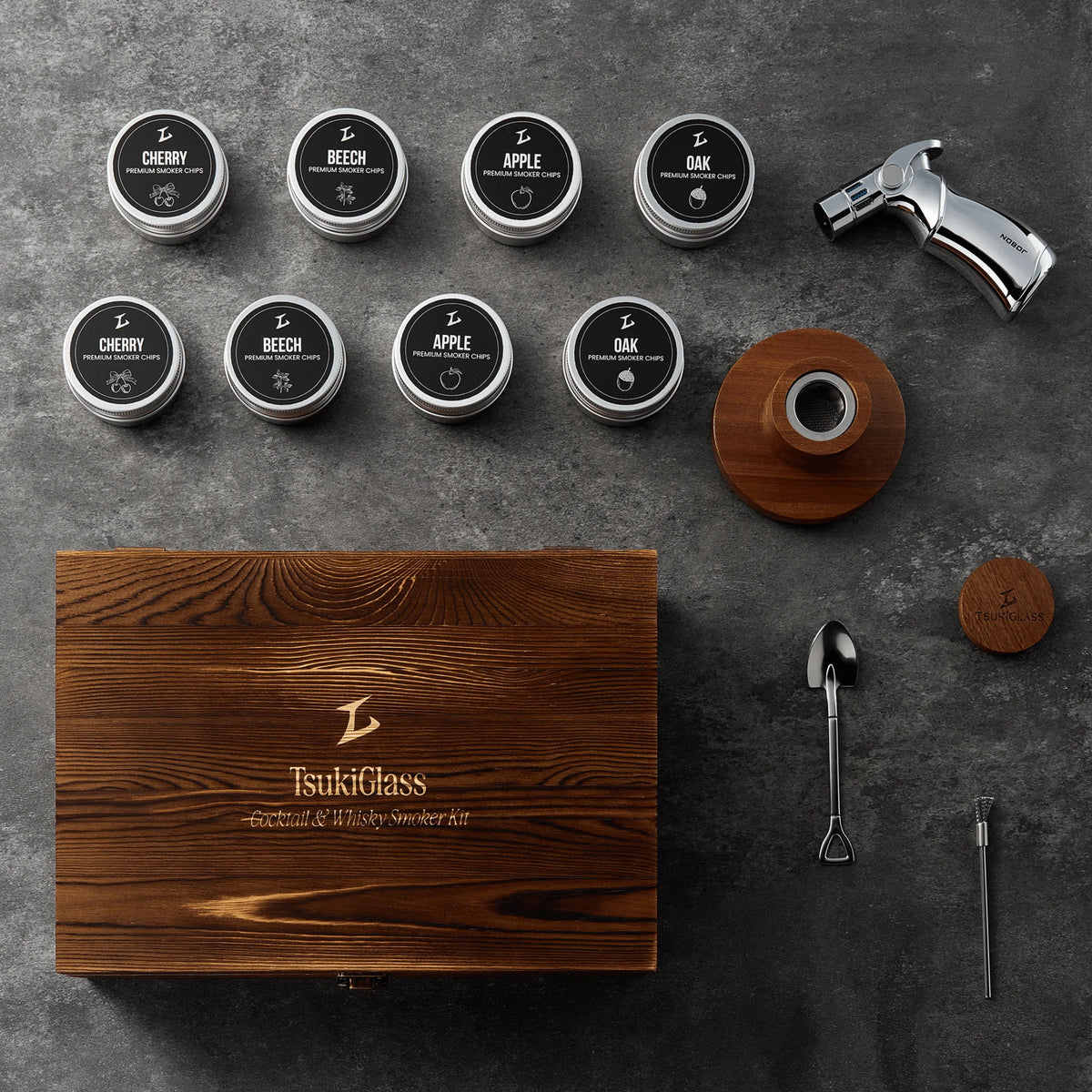 Tsuki Smoker Kit For Whisky & Cocktails (With Torch) - TsukiGlass