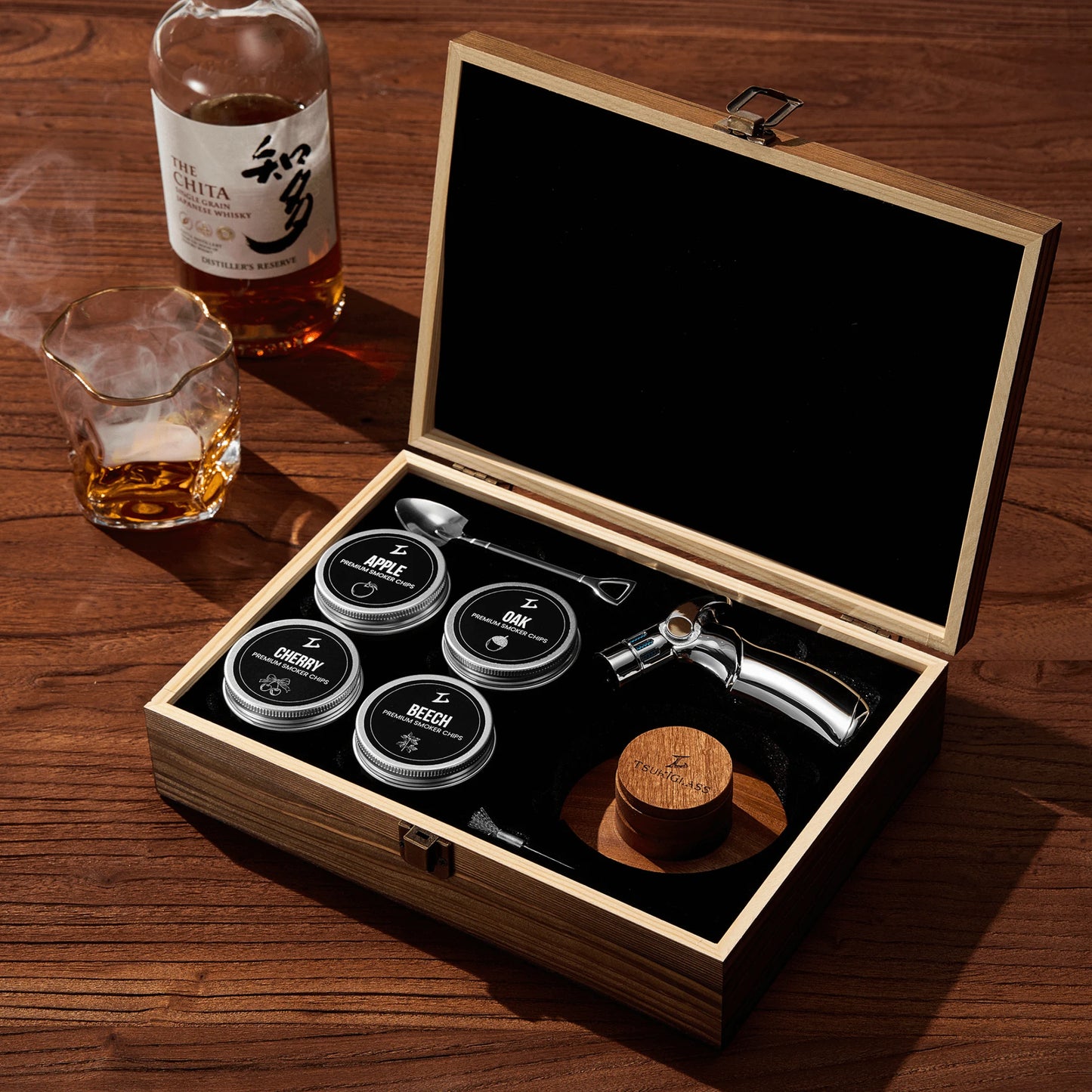 Tsuki Smoker Kit For Whisky & Cocktail (With Torch) - TsukiGlass