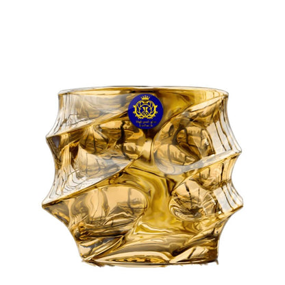 Golden Storm Japanese Crystal Whisky Glass - TsukiGlass