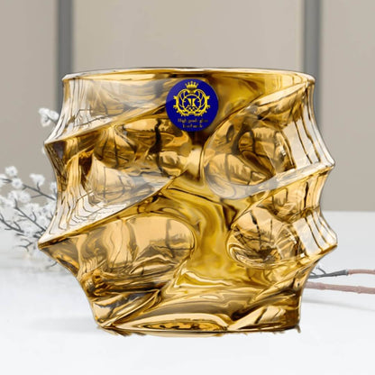 Golden Storm Japanese Crystal Whisky Glass - TsukiGlass