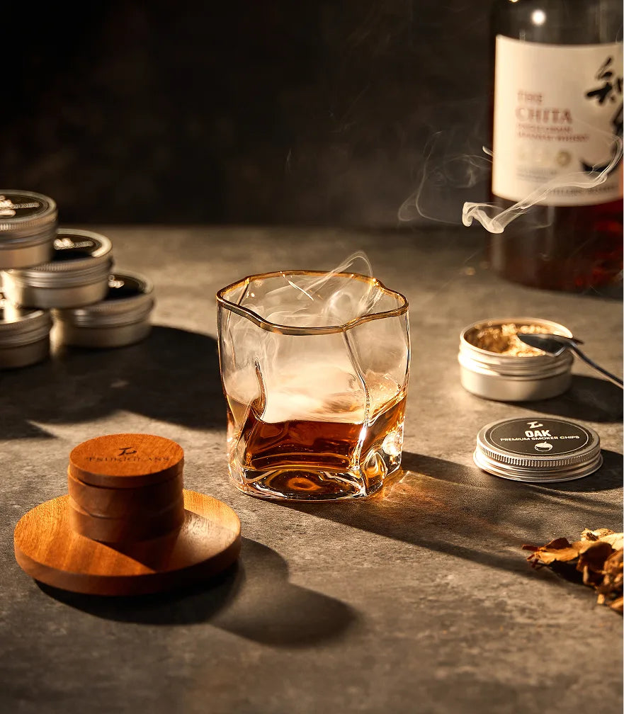 Revealing the smoked whisky in a Gold Hoshi glass